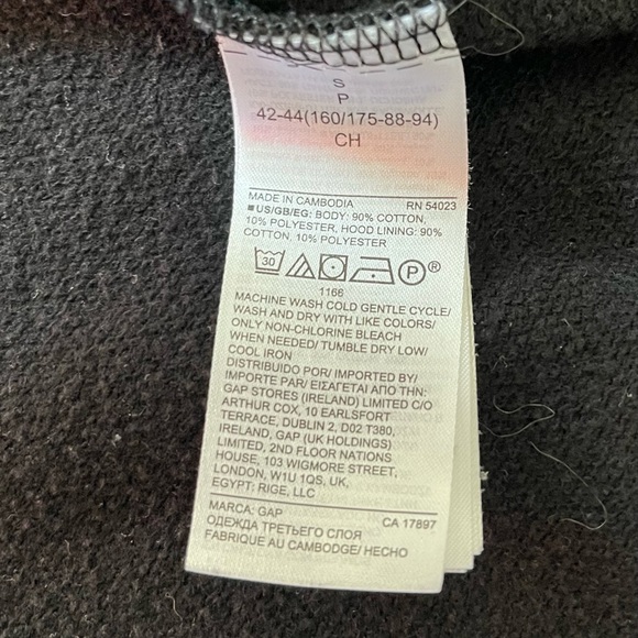 Gap Black Open Hoodie Cardigan Size Small - Picture 5 of 9